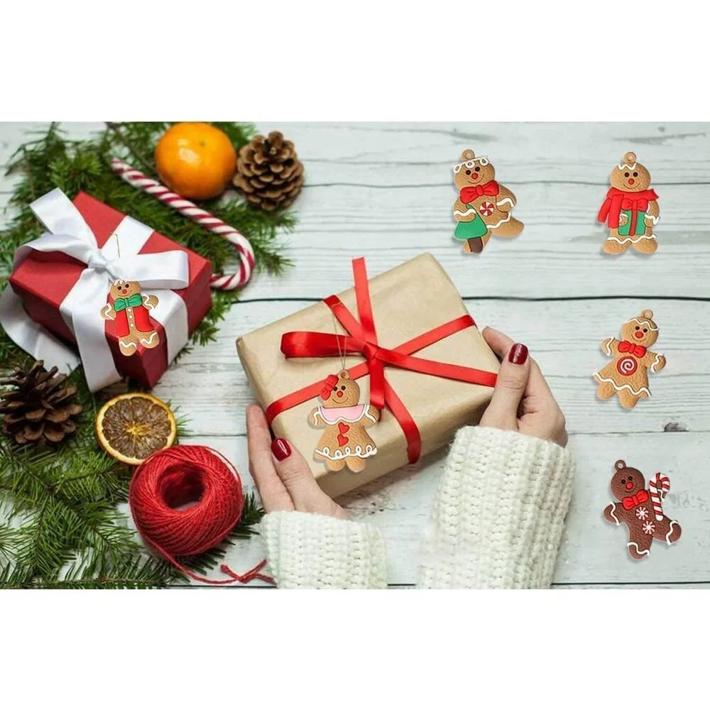 12pcs Gingerbread Man Ornaments for Christmas Tree 3 INCH